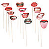 Realistic Fun Mouth Photo Stick Props - 12 Pc. Image 1