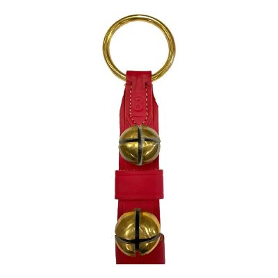 Red 10 Solid Brass Limited Bells Natural Leather Sleigh Bell Door Hanger Made US Image 3