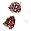 Red & Black Two-Tone Spirit Cheer Pom-Poms - 24 Pc. Image 1