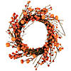 Red and Orange Berries with Mini Pumpkins Fall Harvest Wreath  20-Inch  Unlit Image 1