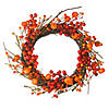 Red and Orange Fall Berry and Mini Pumpkin Artificial Thanksgiving Wreath - 20-Inch  Unlit Image 1