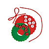 Red & White Button Wreath Christmas Ornament Craft Kit - Makes 12