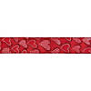 Red and White Glittered Hearts Valentine's Day Wired Craft Ribbon 2.5" x 10 Yards Image 1