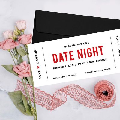 Red and White Love Coupons for Couples Image 1