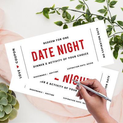 Red and White Love Coupons for Couples Image 2