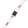 Red Awareness Ribbon Badge Holder Breakaway Lanyards - 12 Pc. Image 3