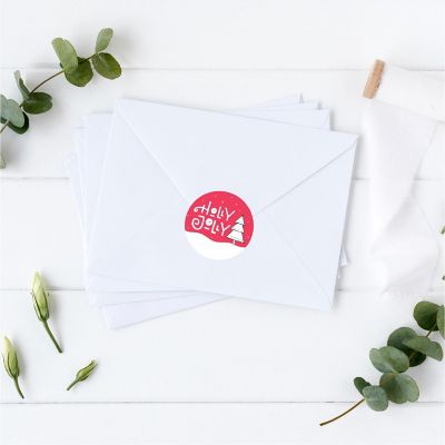 Red Black Christmas Tree Gift Labels Image 1