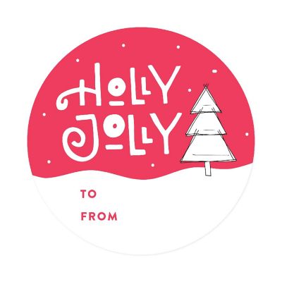 Red Black Christmas Tree To/From Labels Image 3