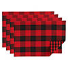 Red/Black Reversible Gingham/Buffalo Check Placemat Set Image 1