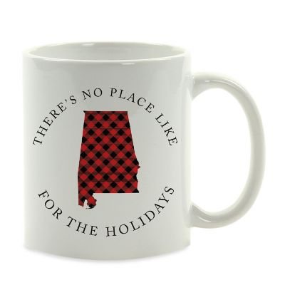 Red Buffalo Plaid Alabama Ceramic Mug Image 2