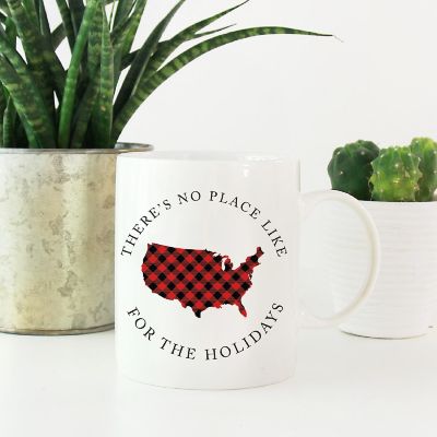 Red Buffalo Plaid America Ceramic Mug Image 1