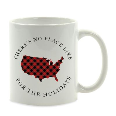 Red Buffalo Plaid America Ceramic Mug Image 2
