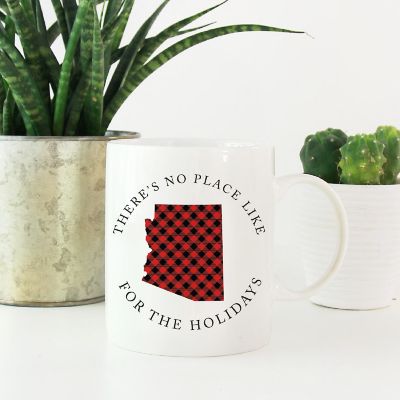 Red Buffalo Plaid Arizona Ceramic Mug Image 1