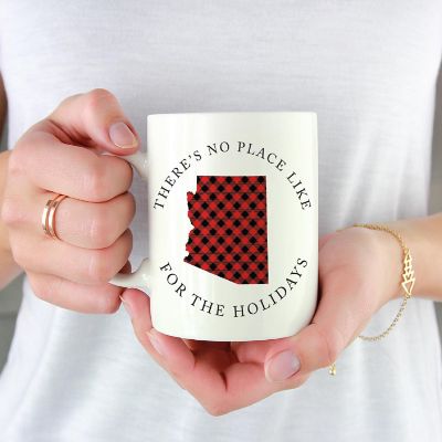 Red Buffalo Plaid Arizona Ceramic Mug Image 1
