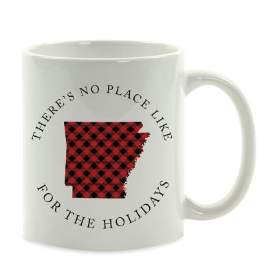 Red Buffalo Plaid Arkansas Ceramic Mug Image 2