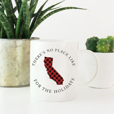 Red Buffalo Plaid California Ceramic Mug Image 1