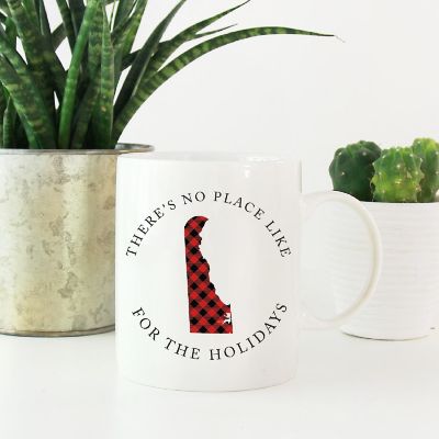 Red Buffalo Plaid Delaware Ceramic Mug Image 1