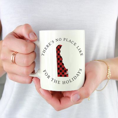 Red Buffalo Plaid Delaware Ceramic Mug Image 1