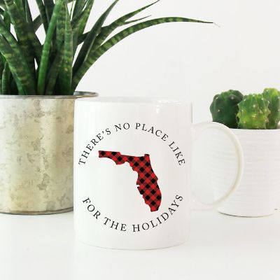 Red Buffalo Plaid Florida Ceramic Mug Image 1