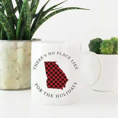 Red Buffalo Plaid Georgia Ceramic Mug Image 1
