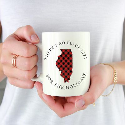 Red Buffalo Plaid Illinois Ceramic Mug Image 1