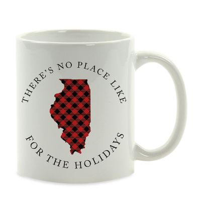 Red Buffalo Plaid Illinois Ceramic Mug Image 2
