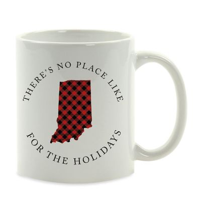 Red Buffalo Plaid Indiana Ceramic Mug Image 2