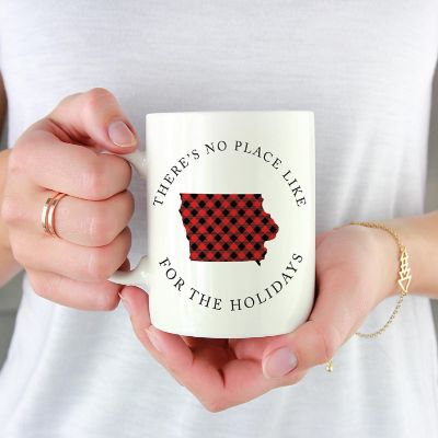 Red Buffalo Plaid Iowa Ceramic Mug Image 1