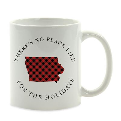 Red Buffalo Plaid Iowa Ceramic Mug Image 2