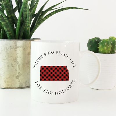 Red Buffalo Plaid Kansas Ceramic Mug Image 1