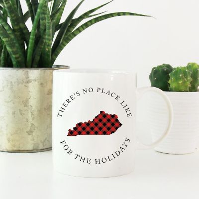 Red Buffalo Plaid Kentucky Ceramic Mug Image 1