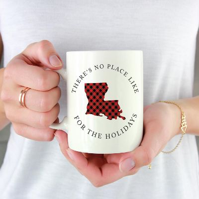 Red Buffalo Plaid Louisiana Ceramic Mug Image 1