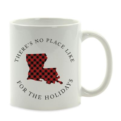Red Buffalo Plaid Louisiana Ceramic Mug Image 2