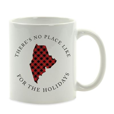 Red Buffalo Plaid Maine Ceramic Mug Image 2