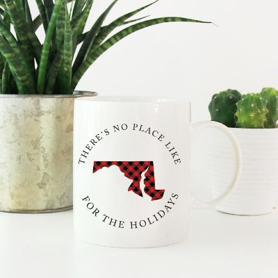 Red Buffalo Plaid Maryland Ceramic Mug Image 1
