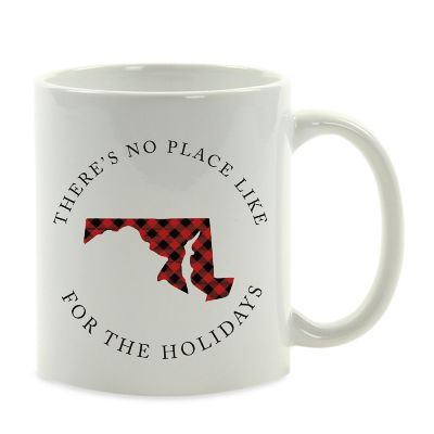 Red Buffalo Plaid Maryland Ceramic Mug Image 2
