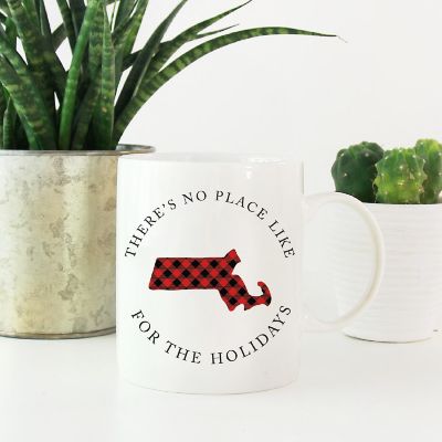 Red Buffalo Plaid Mass. Ceramic Mug Image 1