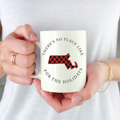 Red Buffalo Plaid Mass. Ceramic Mug Image 1