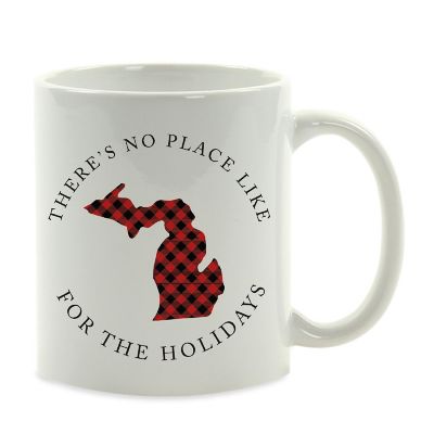 Red Buffalo Plaid Michigan Ceramic Mug Image 2