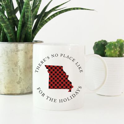 Red Buffalo Plaid Missouri Ceramic Mug Image 1