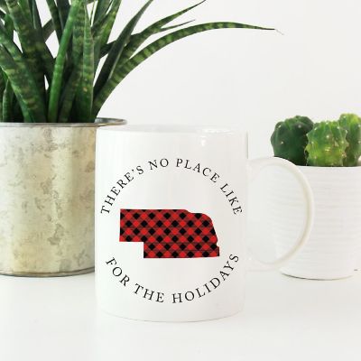 Red Buffalo Plaid Nebraska Ceramic Mug Image 1