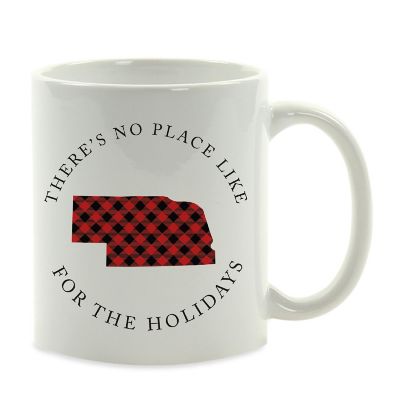 Red Buffalo Plaid Nebraska Ceramic Mug Image 2