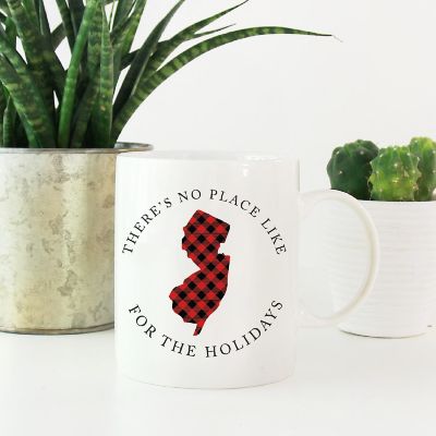 Red Buffalo Plaid New Jersey Ceramic Mug Image 1