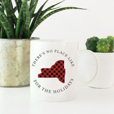 Red Buffalo Plaid New York Ceramic Mug Image 1