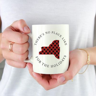 Red Buffalo Plaid New York Ceramic Mug Image 1