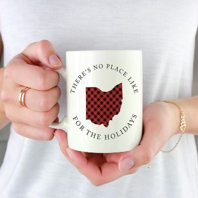 Red Buffalo Plaid Ohio Ceramic Mug Image 1
