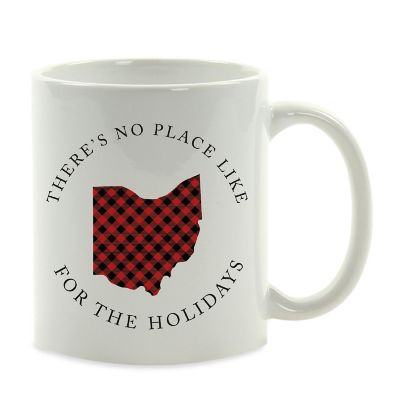 Red Buffalo Plaid Ohio Ceramic Mug Image 2