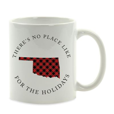 Red Buffalo Plaid Oklahoma Ceramic Mug Image 2