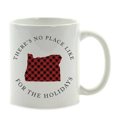 Red Buffalo Plaid Oregon Ceramic Mug Image 2