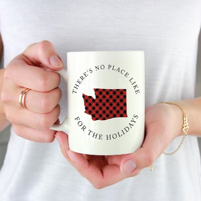 Red Buffalo Plaid Washington Ceramic Mug Image 1
